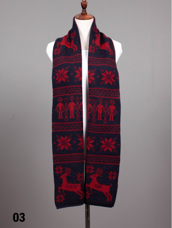 Textured Reindeer Design Scarf